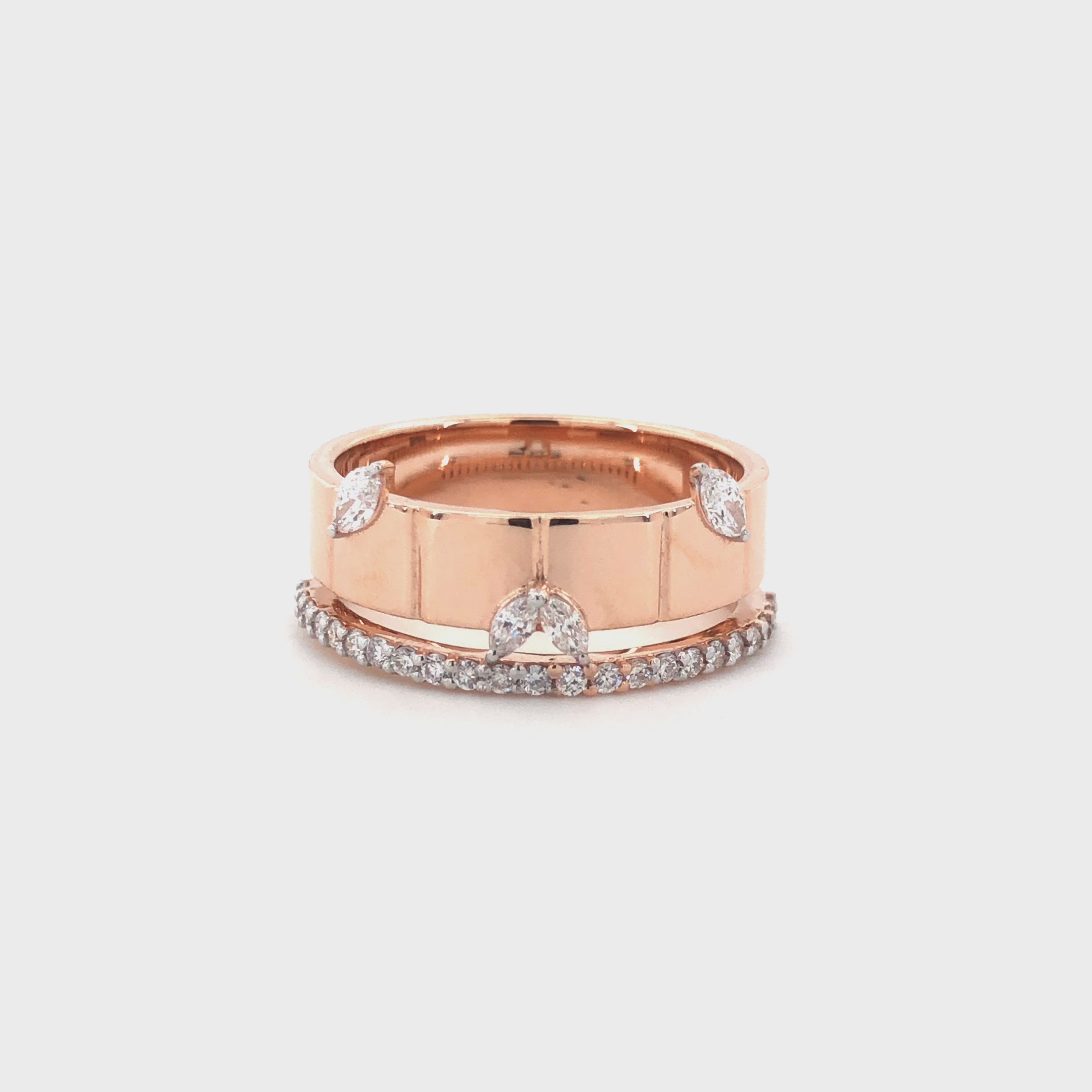 La Diamantes | Diamond Eternity Band with Marquise Accents